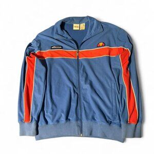 Vintage Ellesse Track Jacket Blue Red Orange Stripe Full Zip Mens Large